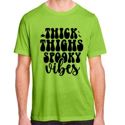 Thick Thighs Spooky Vibes Halloween Bats And Spiders Gift Adult ChromaSoft Performance T-Shirt