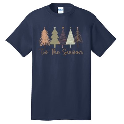 Tis The Season Funny Christmas Tree Boho Christmas Trees Whimsical Christmas Tall T-Shirt