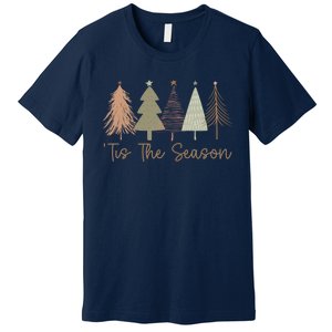 Tis The Season Funny Christmas Tree Boho Christmas Trees Whimsical Christmas Premium T-Shirt