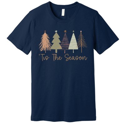 Tis The Season Funny Christmas Tree Boho Christmas Trees Whimsical Christmas Premium T-Shirt