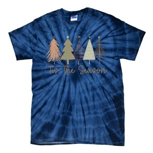 Tis The Season Funny Christmas Tree Boho Christmas Trees Whimsical Christmas Tie-Dye T-Shirt