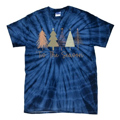 Tis The Season Funny Christmas Tree Boho Christmas Trees Whimsical Christmas Tie-Dye T-Shirt