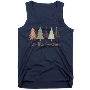 Tis The Season Funny Christmas Tree Boho Christmas Trees Whimsical Christmas Tank Top