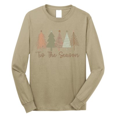 Tis The Season Funny Christmas Tree Boho Christmas Trees Whimsical Christmas Long Sleeve Shirt