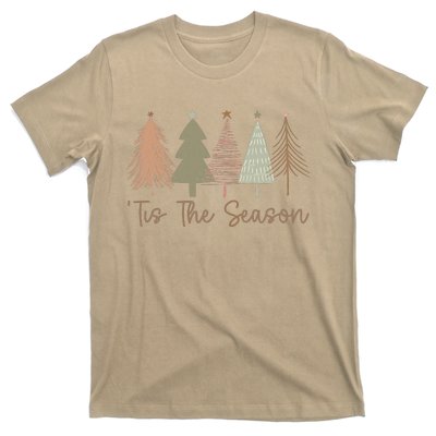 Tis The Season Funny Christmas Tree Boho Christmas Trees Whimsical Christmas T-Shirt