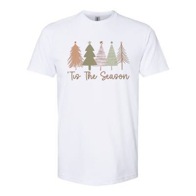 Tis The Season Funny Christmas Tree Boho Christmas Trees Whimsical Christmas Softstyle CVC T-Shirt