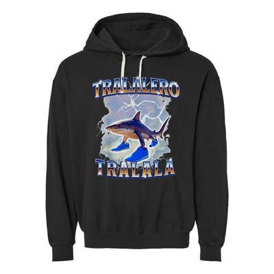 Tralalero Tralala Shark Meme Bootle Garment-Dyed Fleece Hoodie