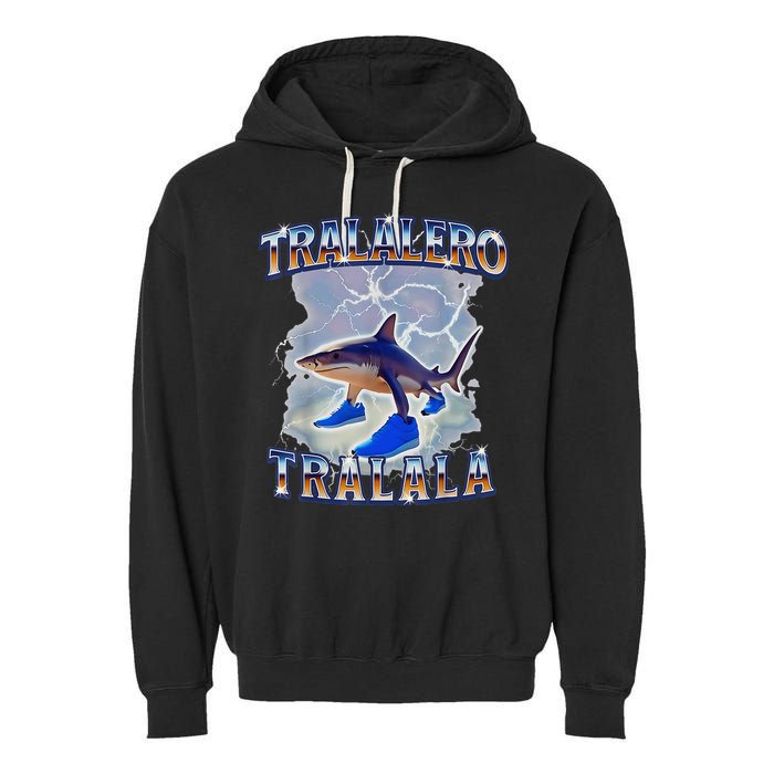 Tralalero Tralala Shark Meme Bootle Garment-Dyed Fleece Hoodie