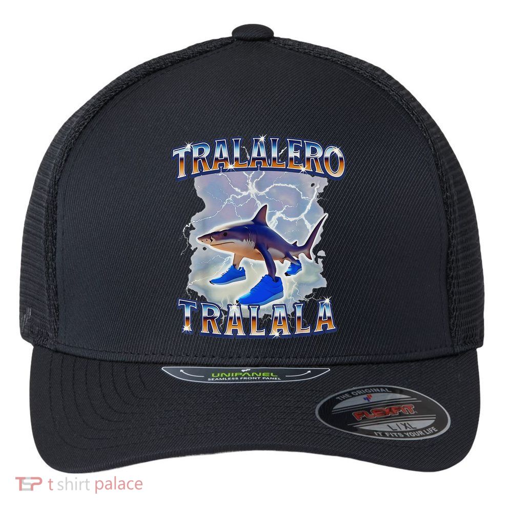 Tralalero Tralala Shark Meme Bootle Flexfit Unipanel Trucker Cap