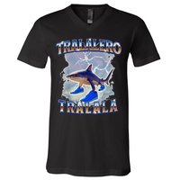 Tralalero Tralala Shark Meme Bootle V-Neck T-Shirt