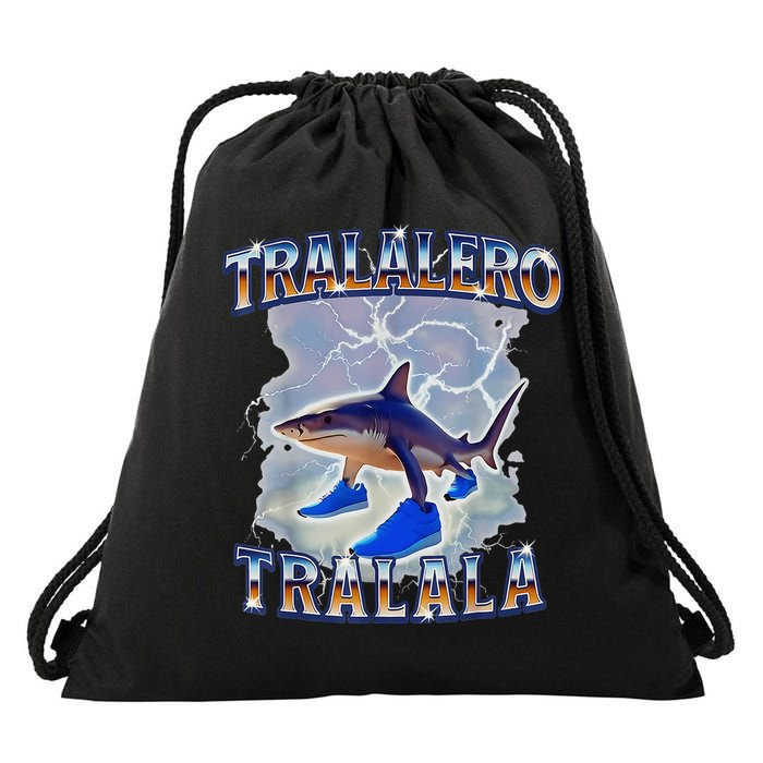 Tralalero Tralala Shark Meme Bootle Drawstring Bag