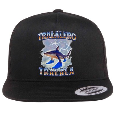 Tralalero Tralala Shark Meme Bootle Flat Bill Trucker Hat