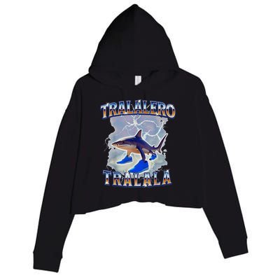 Tralalero Tralala Shark Meme Bootle Crop Fleece Hoodie