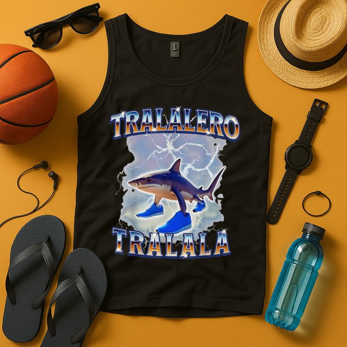 Tralalero Tralala Shark Meme Bootle Tank Top