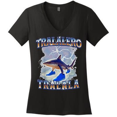 Tralalero Tralala Shark Meme Bootle Women's V-Neck T-Shirt