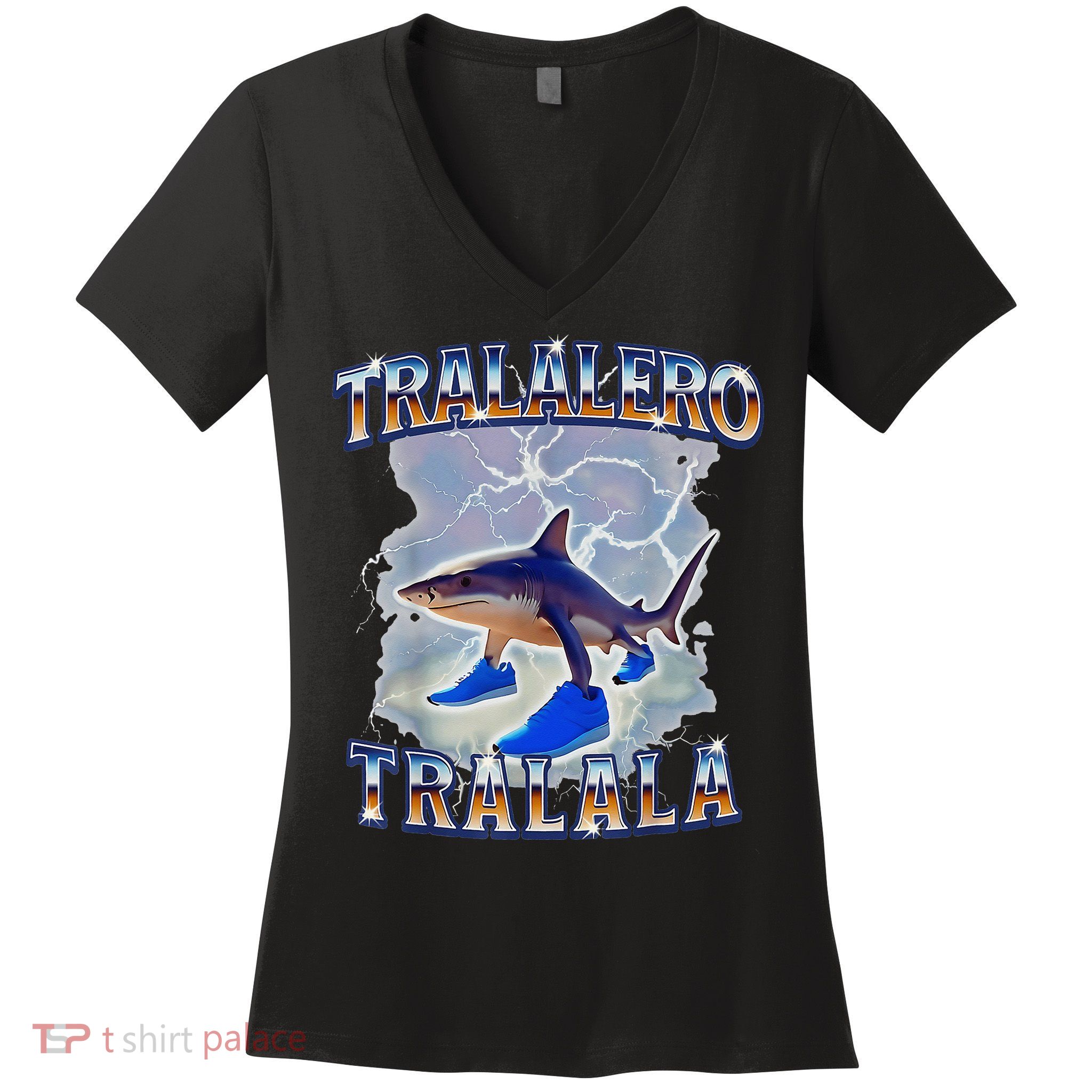 Tralalero Tralala Shark Meme Bootle Women's V-Neck T-Shirt