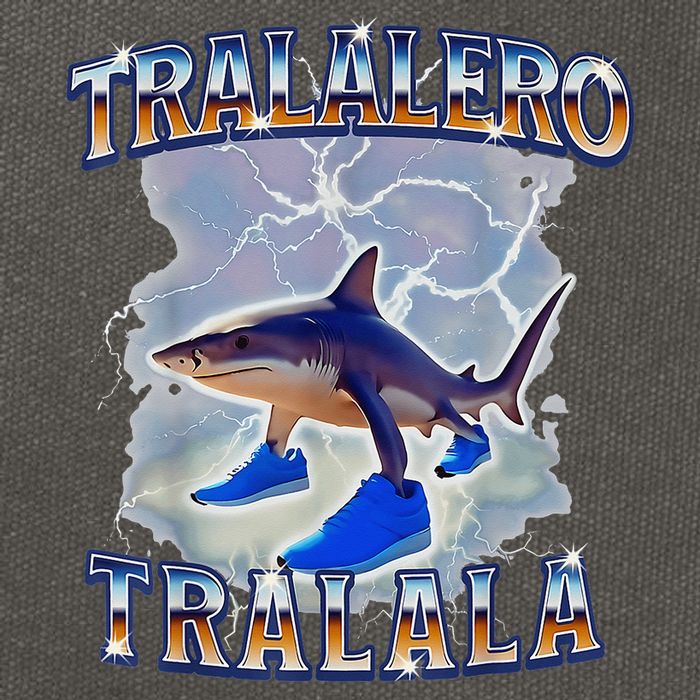 Tralalero Tralala Shark Meme Bootle Cotton Canvas Backpack