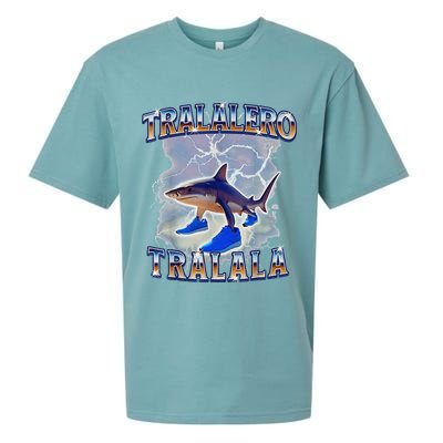 Tralalero Tralala Shark Meme Bootle Sueded Cloud Jersey T-Shirt