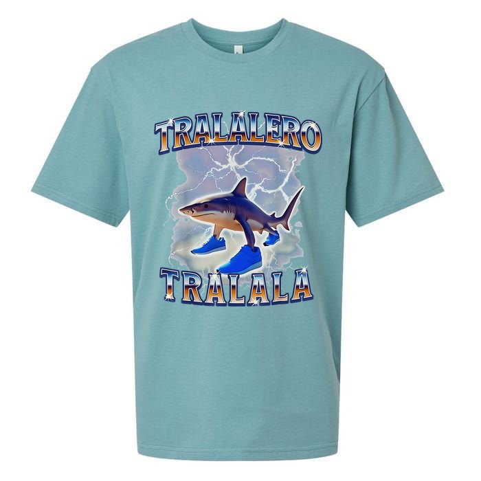 Tralalero Tralala Shark Meme Bootle Sueded Cloud Jersey T-Shirt