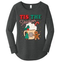 Tis The Season Christmas Tree Cake Gingerbread Santa Claus Cookies Women's Perfect Tri Tunic Long Sleeve Shirt