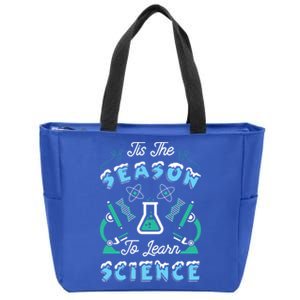 Tis The Season To Learn Science Teacher Christmas Great Gift Zip Tote Bag