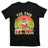 Tis The Sea Sun Santa Beach Summer Christmas In July Summer T-Shirt