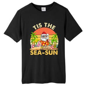 Tis The Sea Sun Santa Beach Summer Christmas In July Summer Tall Fusion ChromaSoft Performance T-Shirt