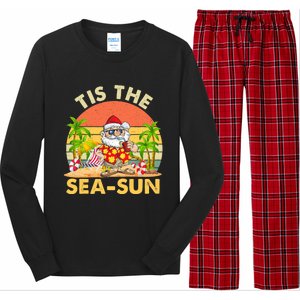 Tis The Sea Sun Santa Beach Summer Christmas In July Summer Long Sleeve Pajama Set