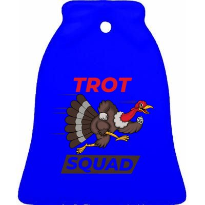 Turkey Trot Squad Funny Thanksgiving Running Costume Gift Ceramic Bell Ornament