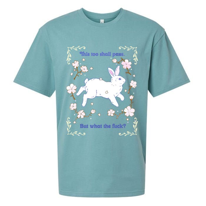 This Too Shall Pass But What The Fuck Sueded Cloud Jersey T-Shirt