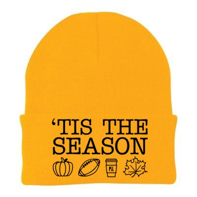 Tis The Season Football Fall Knit Cap Winter Beanie