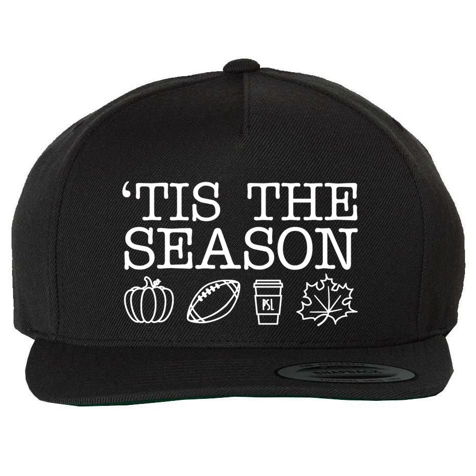 Tis The Season Football Fall Wool Snapback Cap