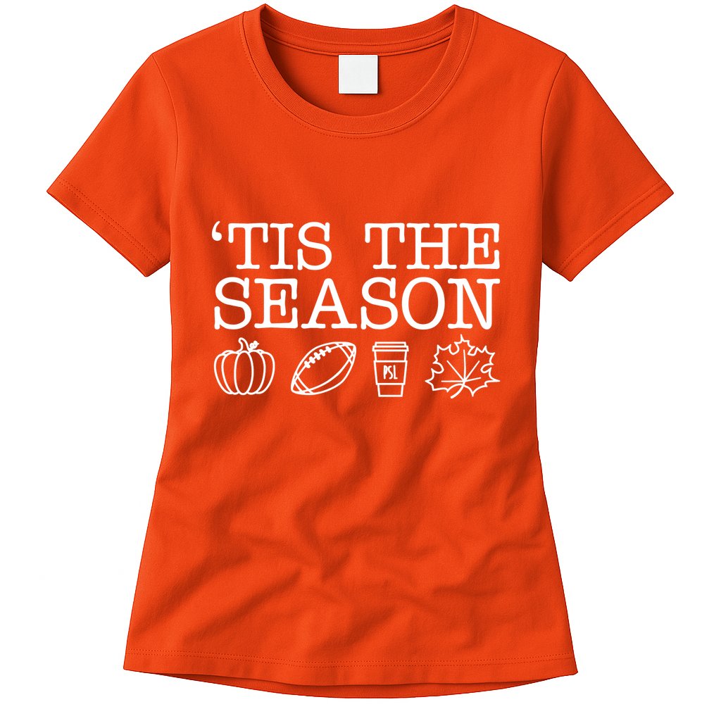 Tis The Season Football Fall Womens T-Shirt