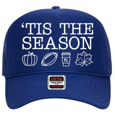 Tis The Season Football Fall High Crown Mesh Back Trucker Hat