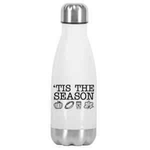 Tis The Season Football Fall Stainless Steel Insulated Water Bottle