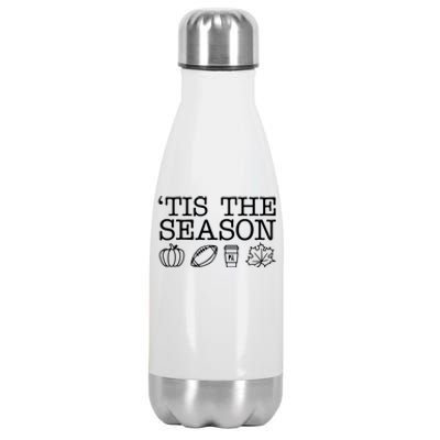 Tis The Season Football Fall Stainless Steel Insulated Water Bottle