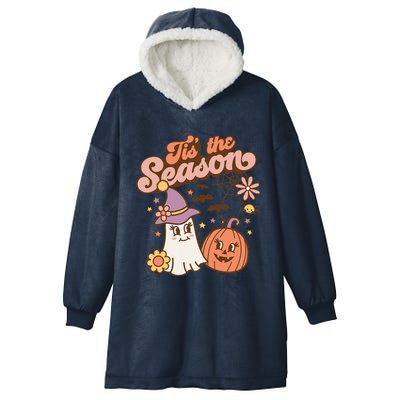 Tis The Season Fall Season Autumn Ghost Pumpkin Halloween Costume Hooded Wearable Blanket