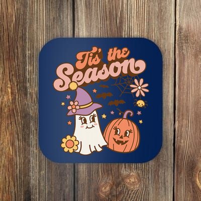 Tis The Season Fall Season Autumn Ghost Pumpkin Halloween Costume Coaster