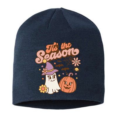 Tis The Season Fall Season Autumn Ghost Pumpkin Halloween Costume Sustainable Beanie