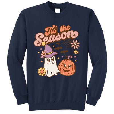 Tis The Season Fall Season Autumn Ghost Pumpkin Halloween Costume Tall Sweatshirt