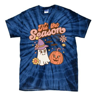 Tis The Season Fall Season Autumn Ghost Pumpkin Halloween Costume Tie-Dye T-Shirt