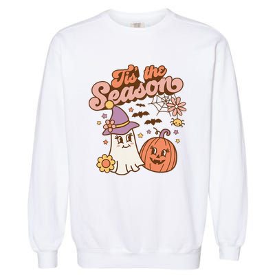 Tis The Season Fall Season Autumn Ghost Pumpkin Halloween Costume Garment-Dyed Sweatshirt