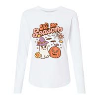 Tis The Season Fall Season Autumn Ghost Pumpkin Halloween Costume Womens Cotton Relaxed Long Sleeve T-Shirt