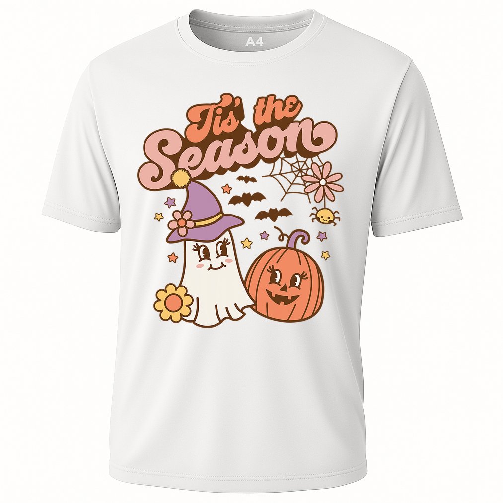 Tis The Season Fall Season Autumn Ghost Pumpkin Halloween Costume Cooling Performance Crew T-Shirt