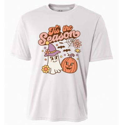 Tis The Season Fall Season Autumn Ghost Pumpkin Halloween Costume Cooling Performance Crew T-Shirt