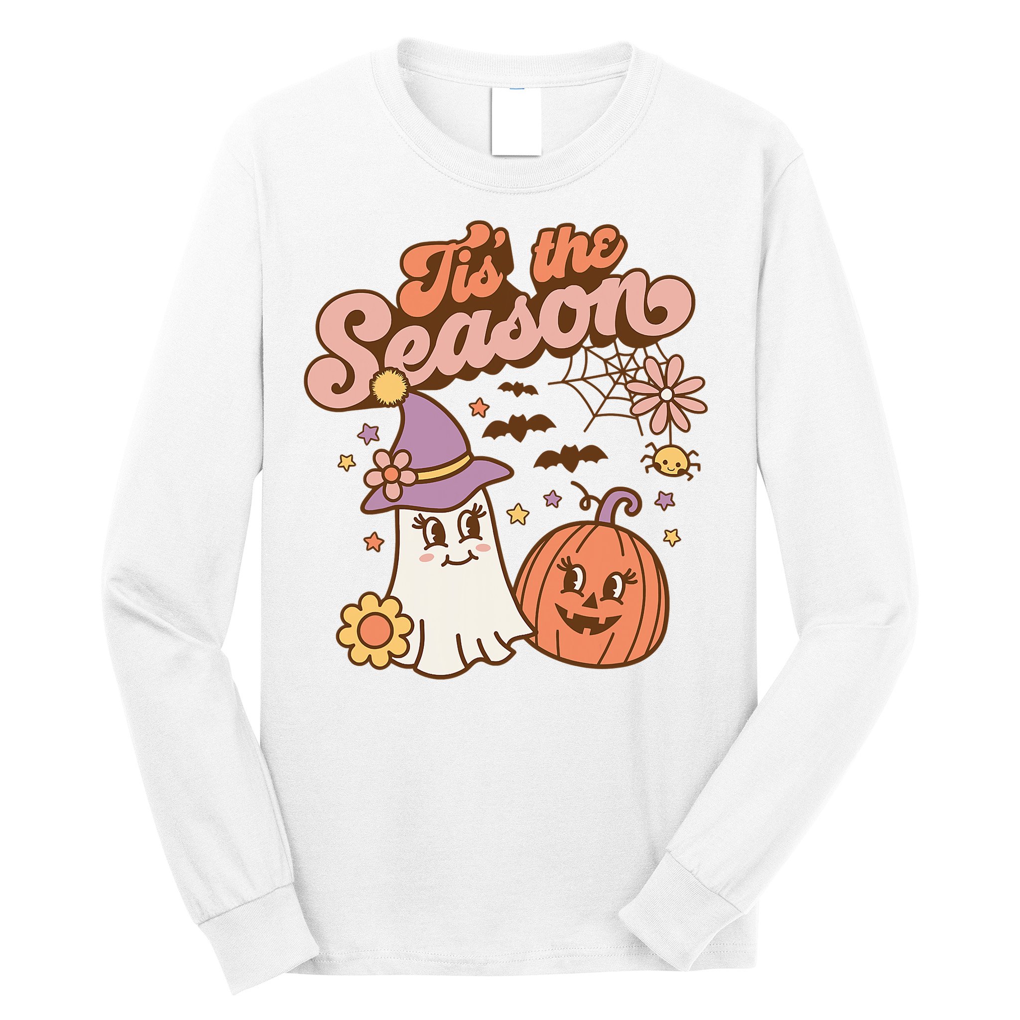 Tis The Season Fall Season Autumn Ghost Pumpkin Halloween Costume Long Sleeve Shirt