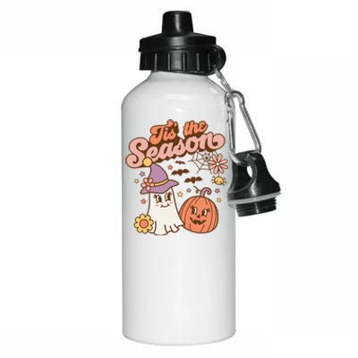 Tis The Season Fall Season Autumn Ghost Pumpkin Halloween Costume Aluminum Water Bottle