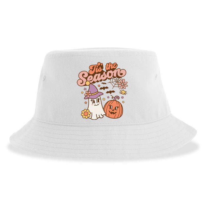 Tis The Season Fall Season Autumn Ghost Pumpkin Halloween Costume Sustainable Bucket Hat