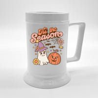 Tis The Season Fall Season Autumn Ghost Pumpkin Halloween Costume Beer Stein