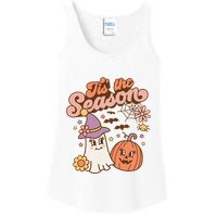 Tis The Season Fall Season Autumn Ghost Pumpkin Halloween Costume Ladies Essential Tank